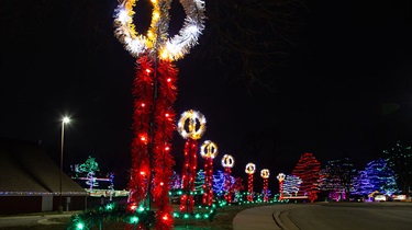 Row of life-size candle decorations