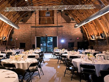 Main hall set with banquet round tables